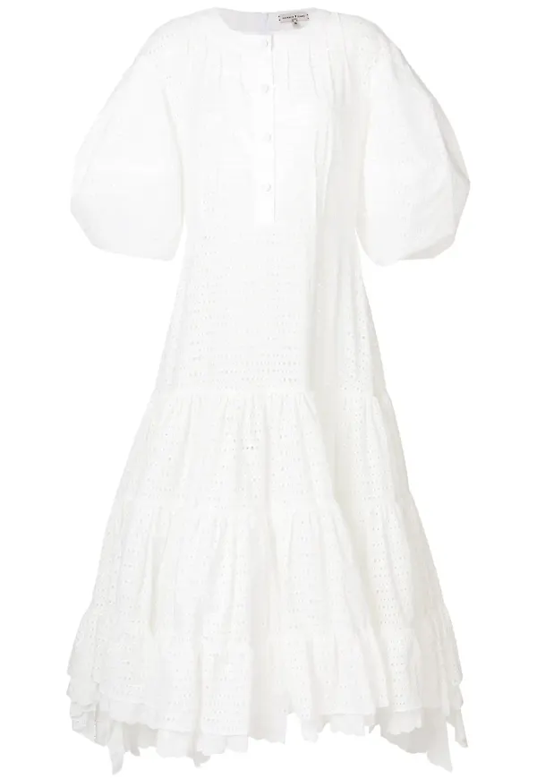 Natasha Zinko eyelet detail dress - Vit – Farfetch