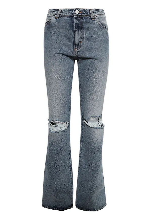 Natasha Zinko flare-jeans med slitning - Blå