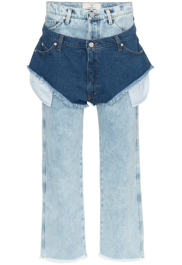 Natasha Zinko jeans med hög midja och jeansshorts - Blå