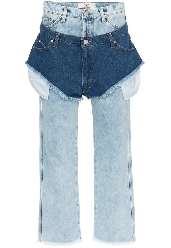 Natasha Zinko jeans med hög midja och jeansshorts - Blå