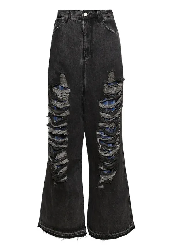 Natasha Zinko jeans med sliten effekt - Svart