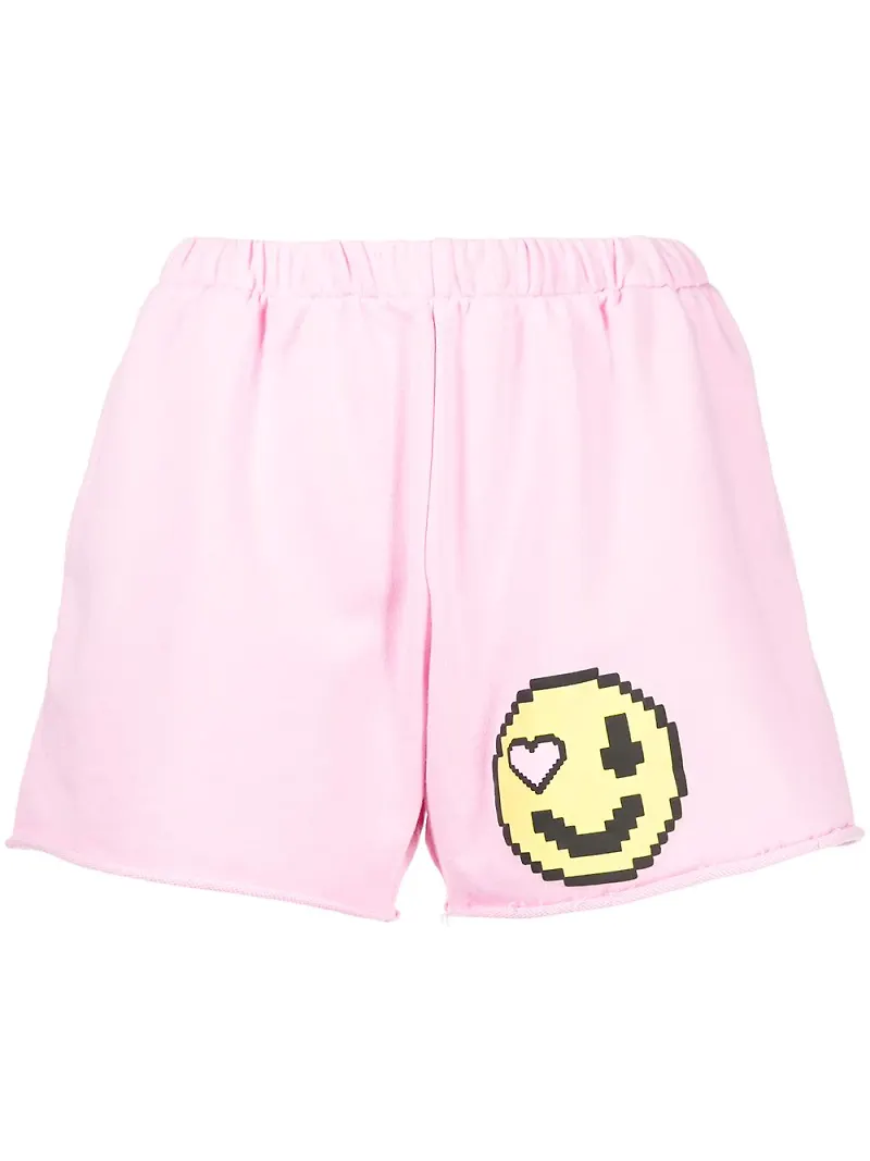 Natasha Zinko shorts med pixelsmiley - Rosa