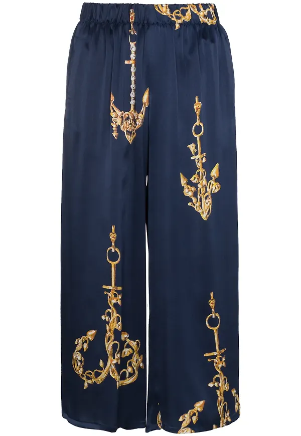 Natasha Zinko Silk Nautical Track Pants - Blå