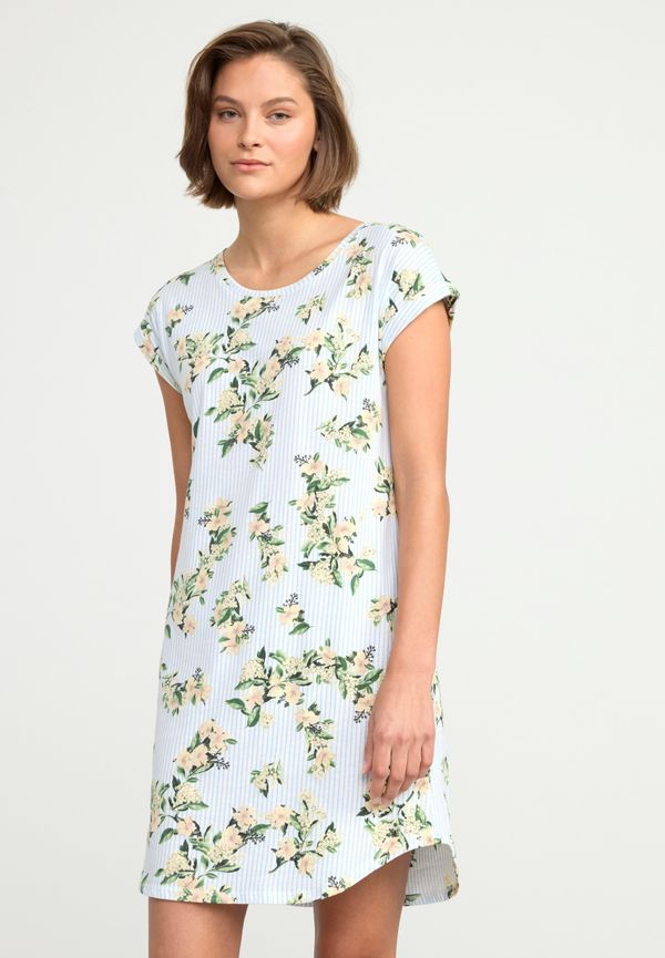 Nattlinne med ränder och blommor