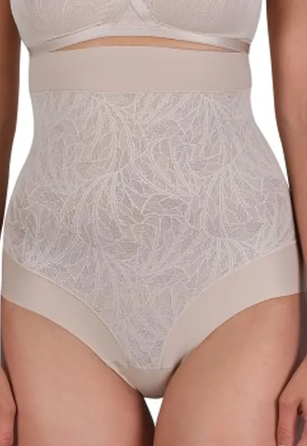 NATURANA Trosor High Shaping Lace Briefs Beige Small Dam