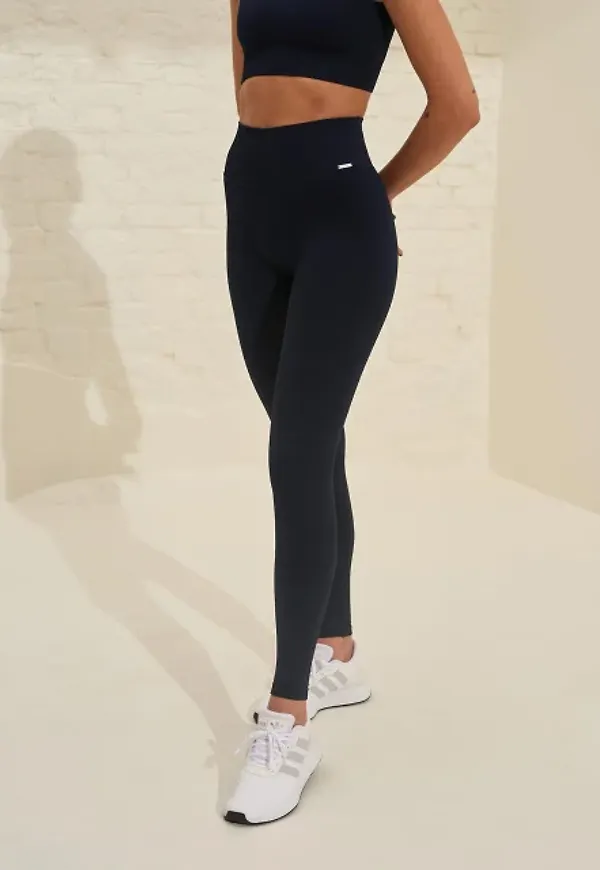 Navy Ribbed Seamless Tights