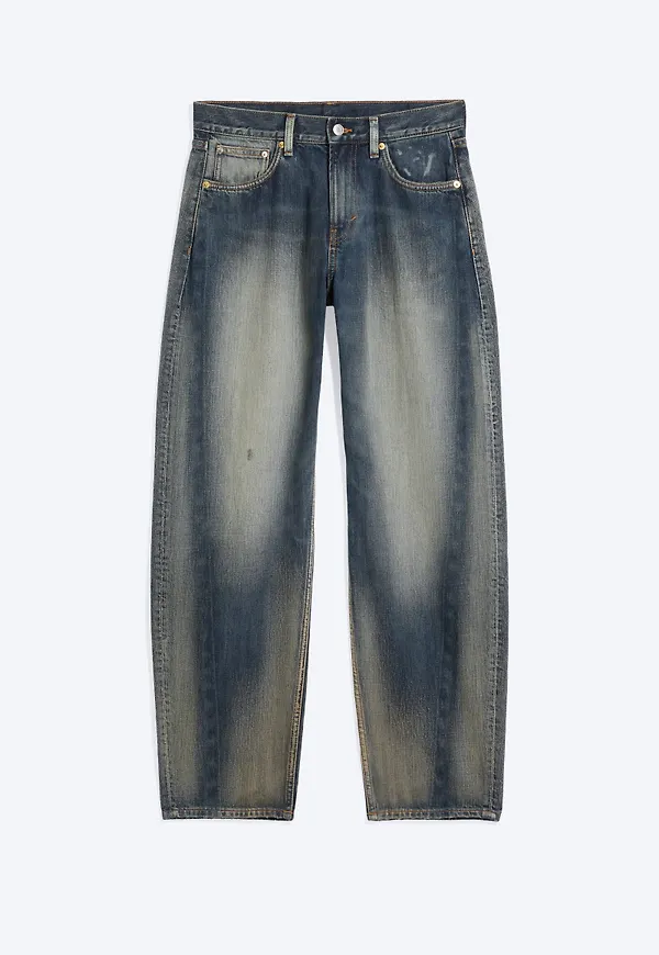 Nebula Mid Rise Loose Barrel Unisex Jeans