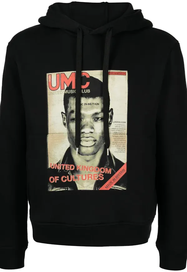 Neil Barrett hoodie med fototryck - Svart