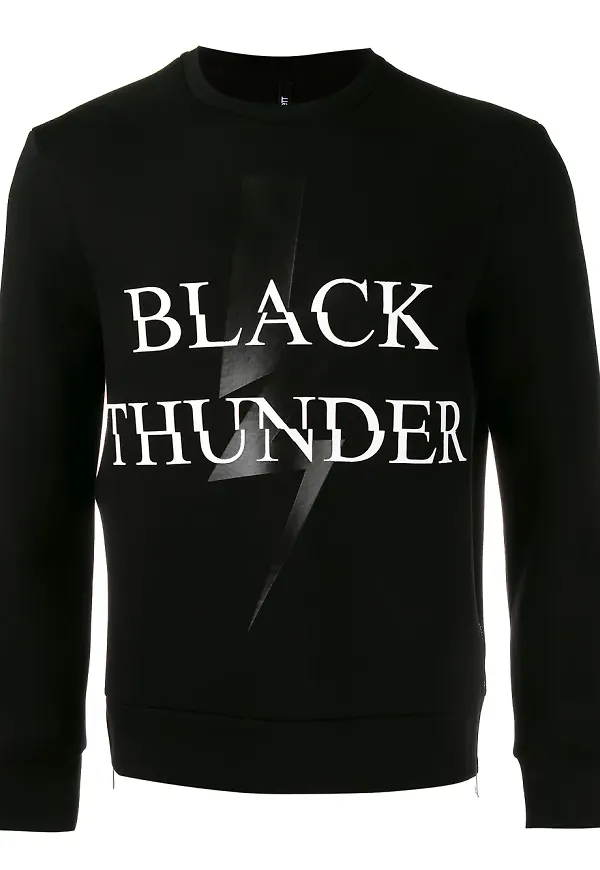 Neil Barrett lightning-bolt print sweater - Svart