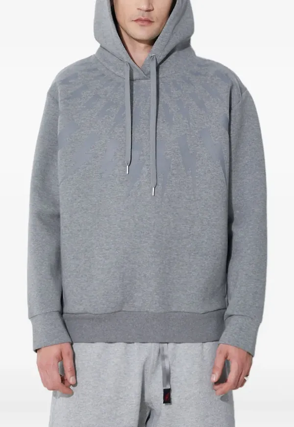 Neil Barrett mönstrad hoodie med blixt - Grå