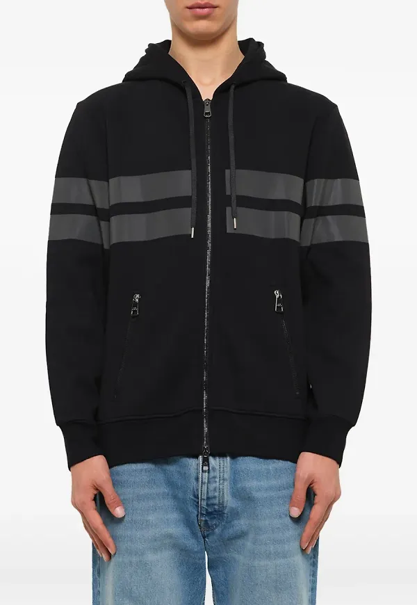 Neil Barrett panelled hoodie - Svart