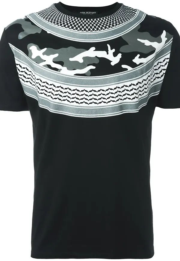 Neil Barrett patterned camouflage T-shirt - Svart