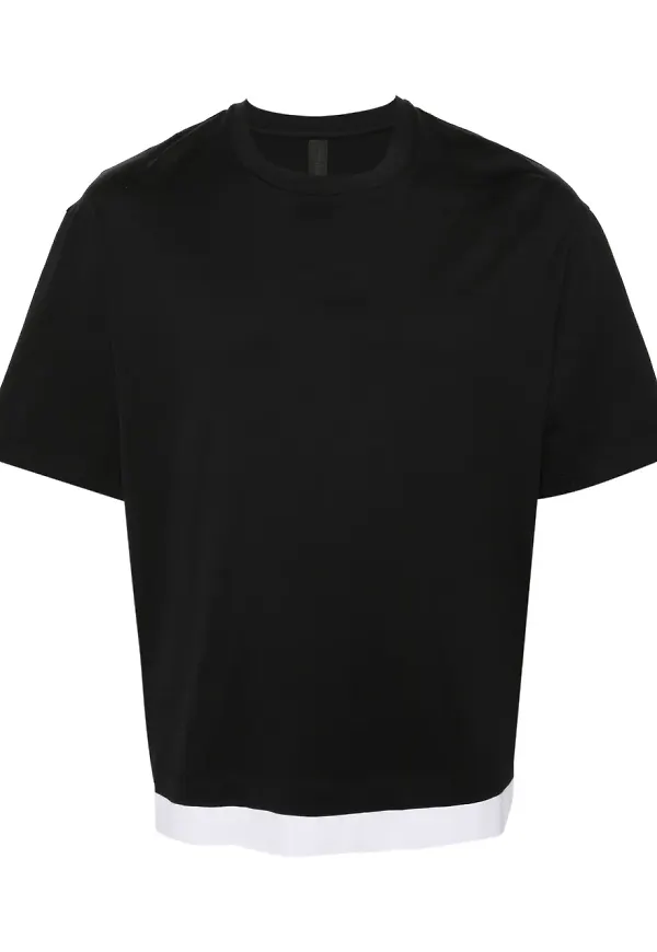 Neil Barrett t-shirt med lagerdesign - Svart