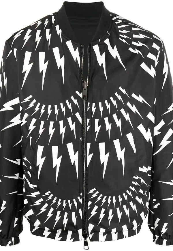 Neil Barrett Thunderbolt bomberjacka - Svart