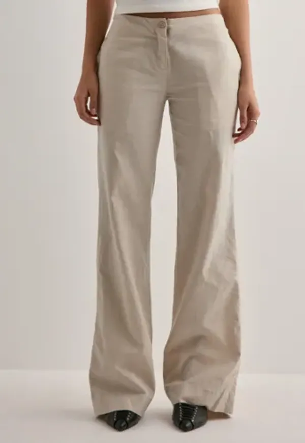 Nelly - Beige - Clean Waist Linen Pants