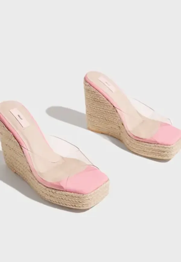 Nelly - Beige - Clear Espandrille Mule
