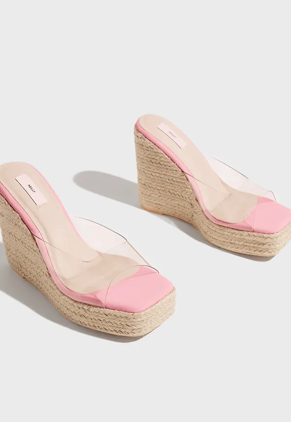 Nelly - Beige - Clear Espandrille Mule