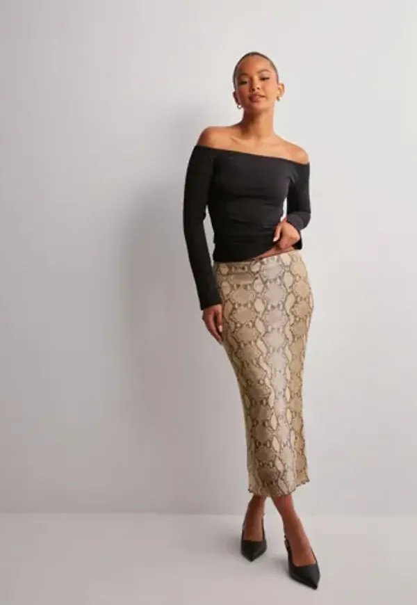 Nelly - Beige - Mesh Midi Skirt
