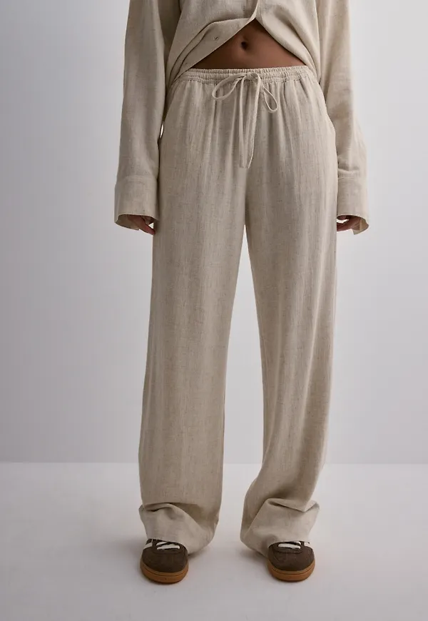 Nelly - Beige - Pull On Linen Pants