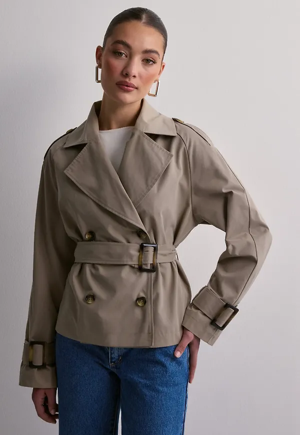 Nelly - Beige - Short Trench Jacket
