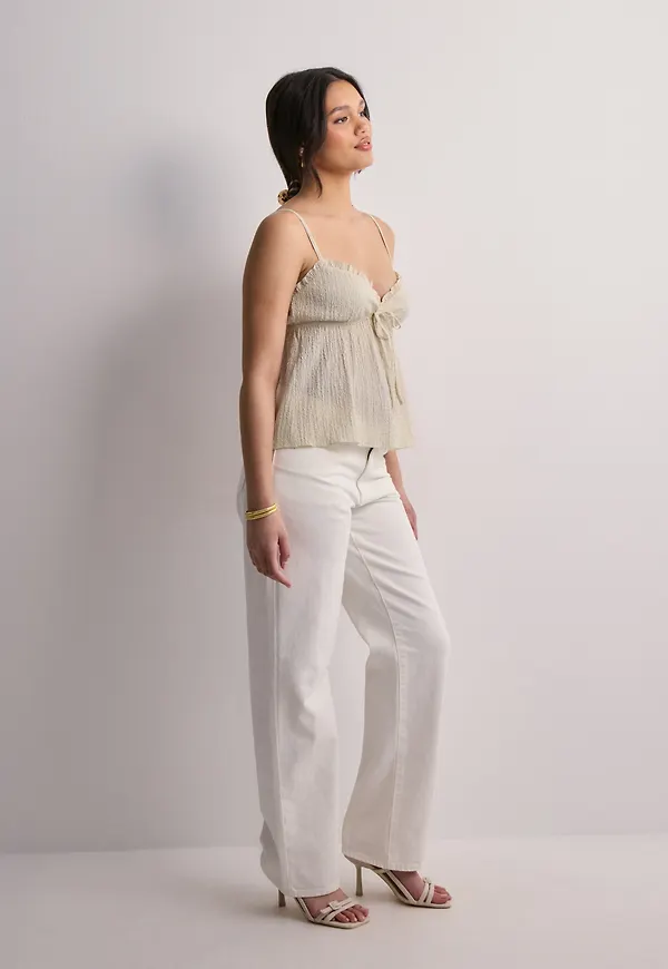 Nelly - Beige - Structured Frill Top