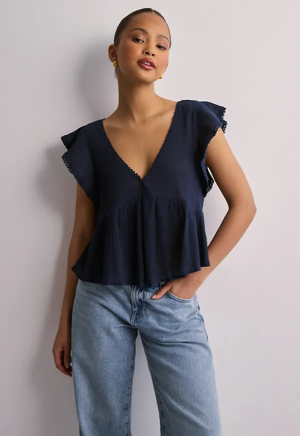 Nelly - Blå - Cute Frill Top