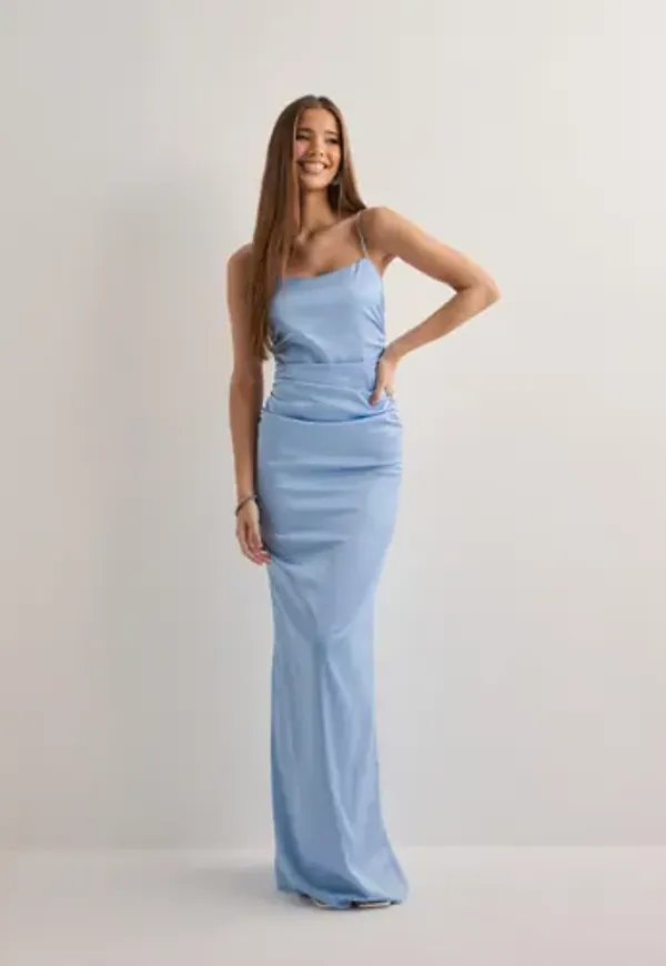 Nelly - Blå - Fancy Satin Dress