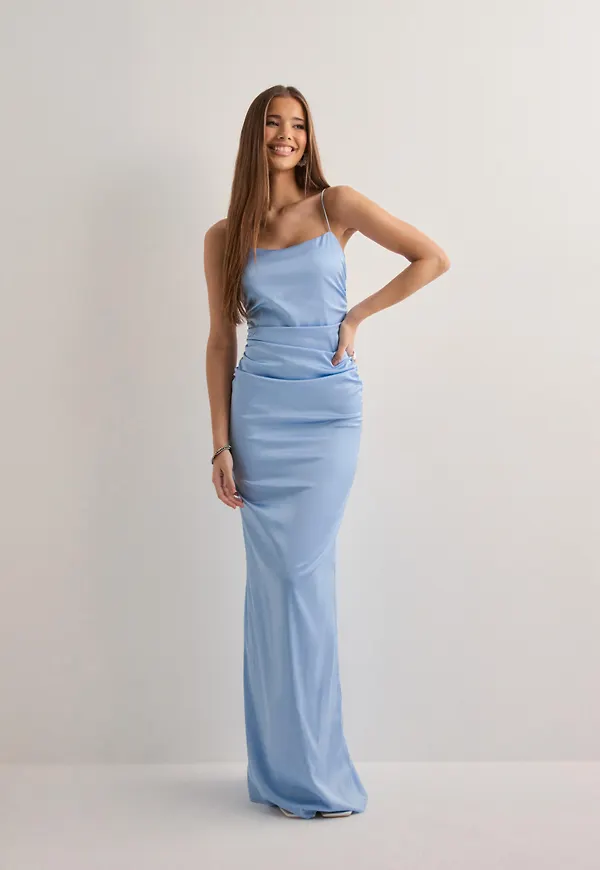 Nelly - Blå - Fancy Satin Dress