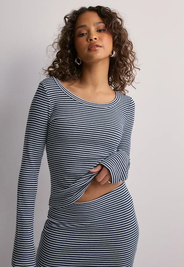 Nelly - Blå - I Love It Stripe Top