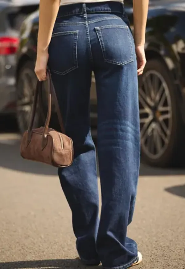 Nelly - Blå - Low Waist Loose Jeans