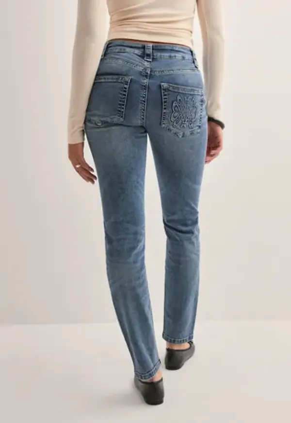 Nelly - Blå - Low Waist Slim Jeans