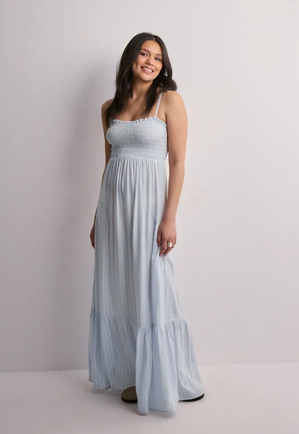 Nelly - Blå - Smock Long dress