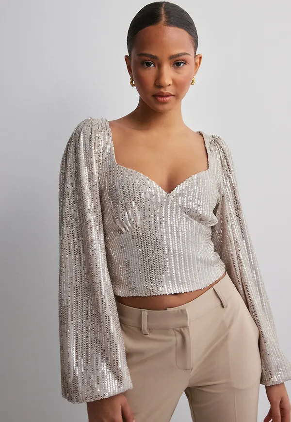 Nelly - Champagne - Sparkle Heart Shaped Top