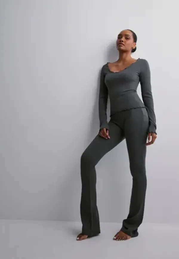 Nelly - Grå - Soft Rib LS Top