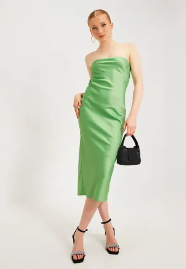 Nelly - Grön - Fine Bustier Dress
