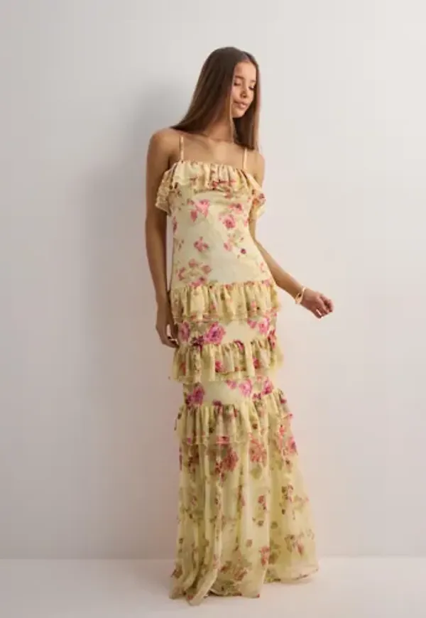 Nelly - Gul - Flounce Allover Dress