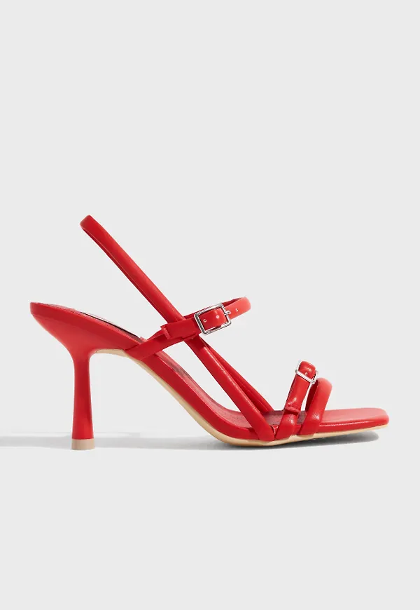 Nelly - Röd - Buckle Strappy Heel