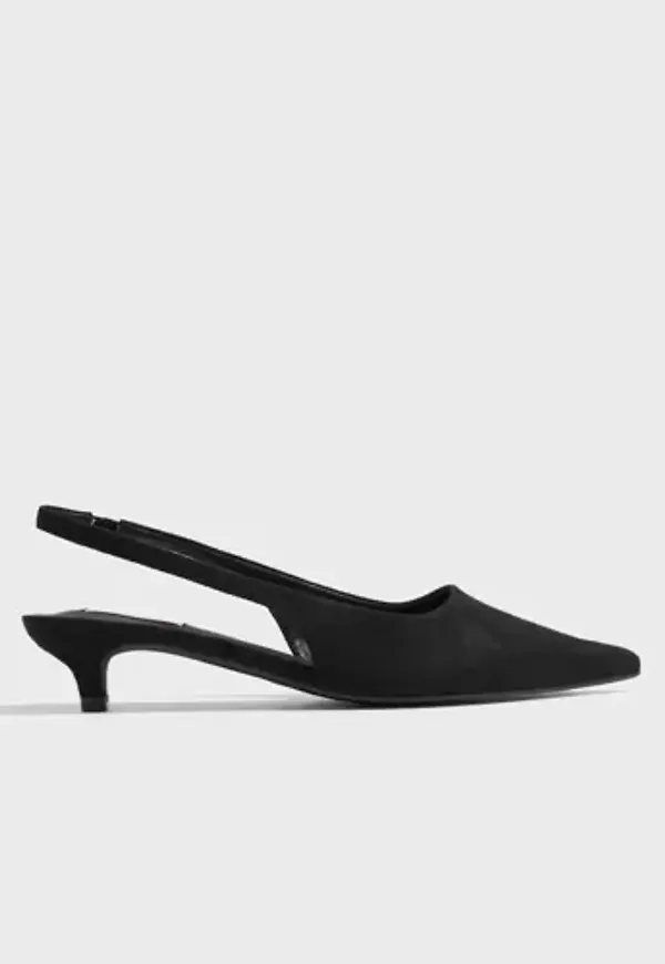 Nelly - Svart - Kitten Heel Slingback