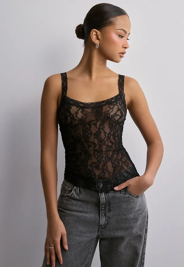 Nelly - Svart - Lace Strap Top