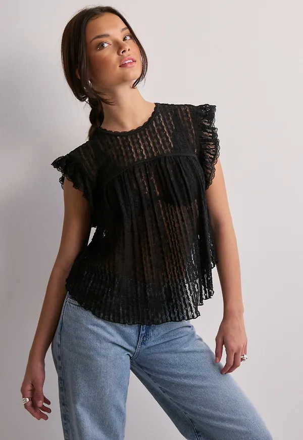 Nelly - Svart - Lovely Blouse Top