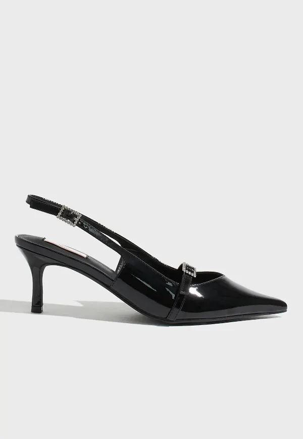 Nelly - Svart - Pointy Diamond Slingback