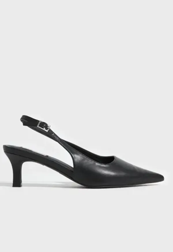 Nelly - Svart - Pointy Low Slingback