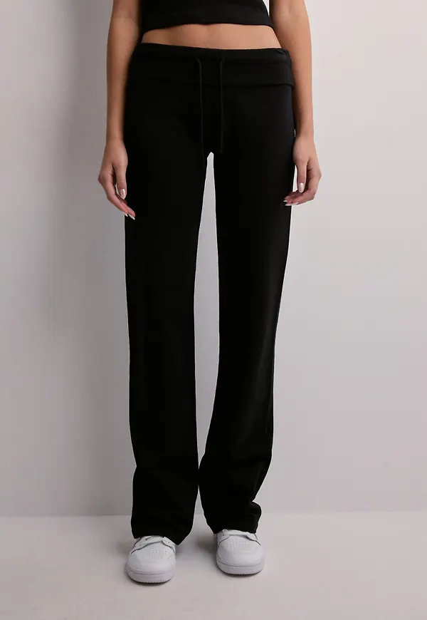 Nelly - Svart - Pull On Folded Pants