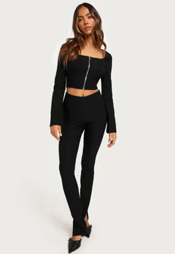 Nelly - Svart - Slim Slit Top