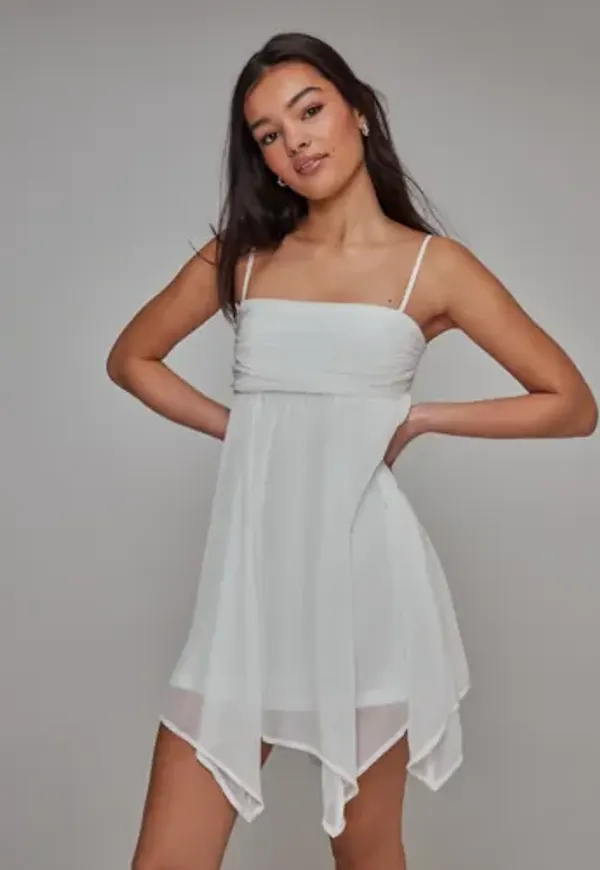 Nelly - Vit - Chiffon Strap Dress