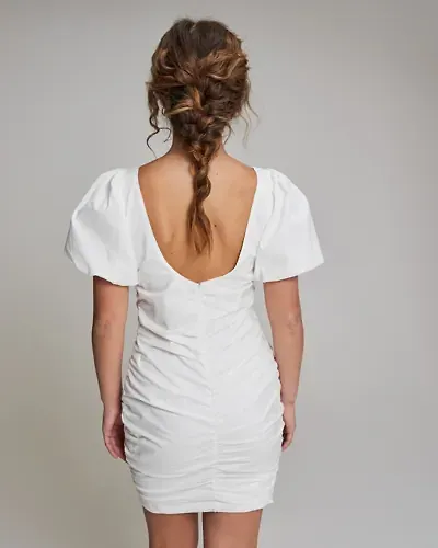 Nelly - Vit - Cute Scooped Dress