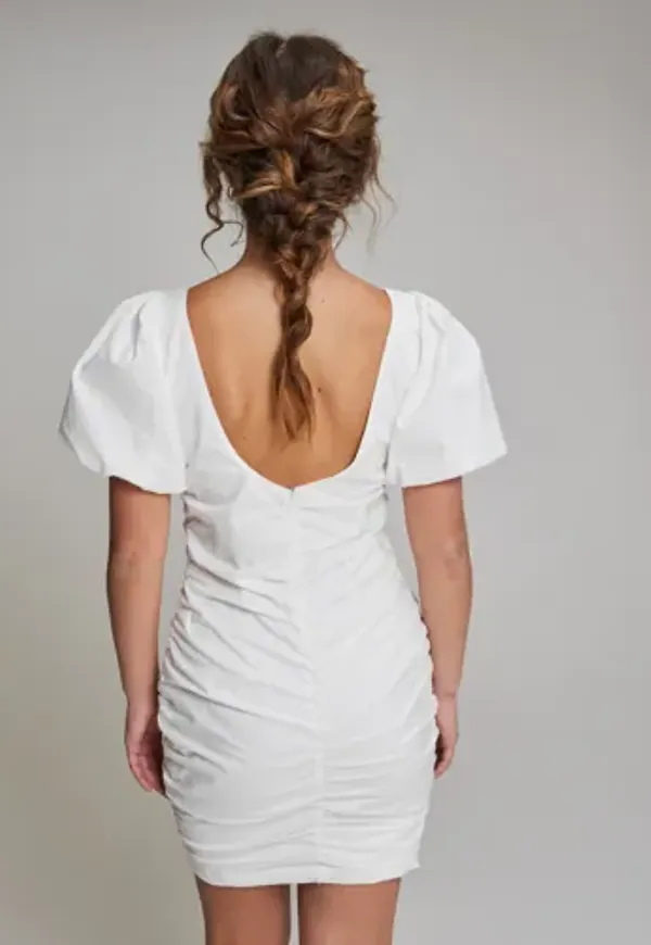 Nelly - Vit - Cute Scooped Dress