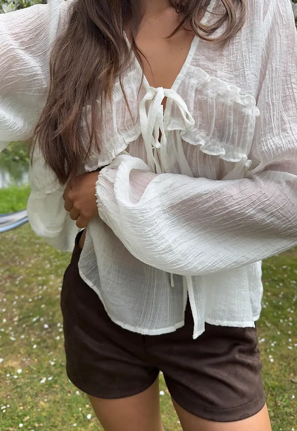 Nelly - Vit - Effortless Crincle Blouse