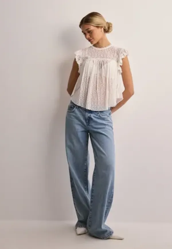 Nelly - Vit - Lovely Blouse Top