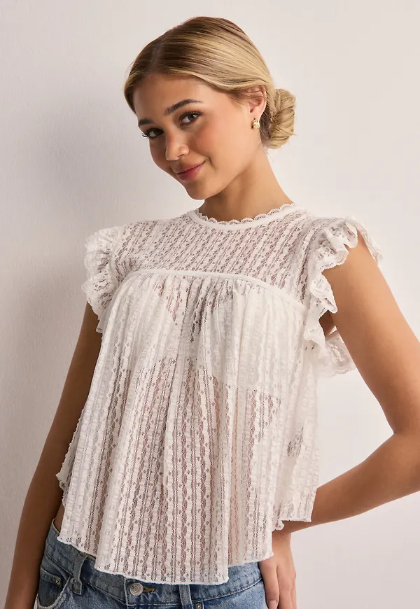 Nelly - Vit - Lovely Blouse Top